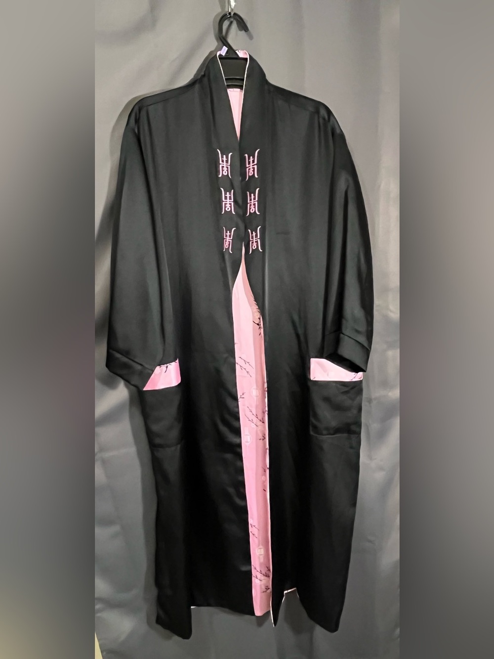 Black & Pink Long Women's Robe
